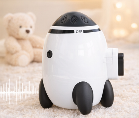 Bébé endormi paisiblement grâce au mouvement automatique doux et régulier